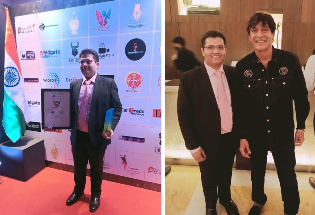 Dr Ujjwal Gulati with Indian film actor Chunky Panday at the International Healthcare Pride Awards 2022