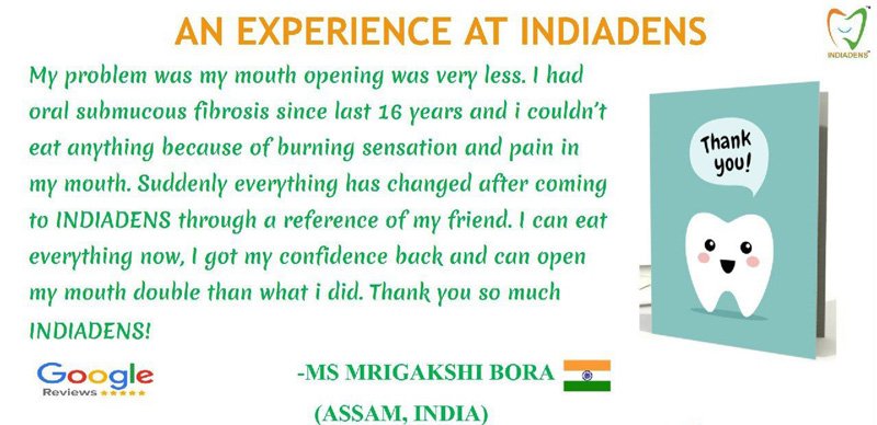Ms Mrigakshi Bora Assam Patient OSMF Treatment